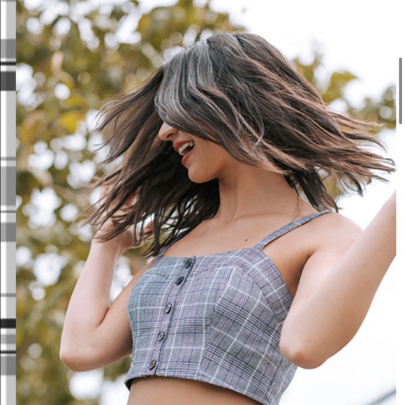 Tilly's Tops - Plaid Crop Top